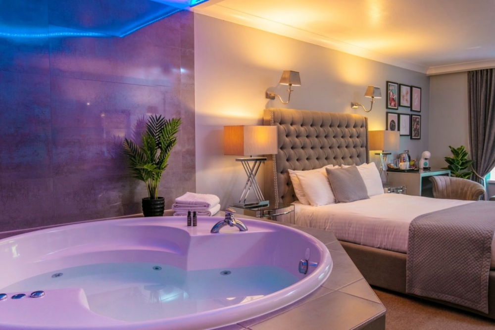 hotel with a tub in the room